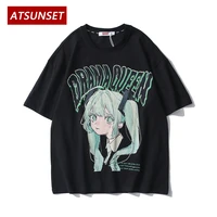 atsunset anime girl manga print t shirt hip hop streetwear harajuku tees spring and summer cotton breathable pullover top