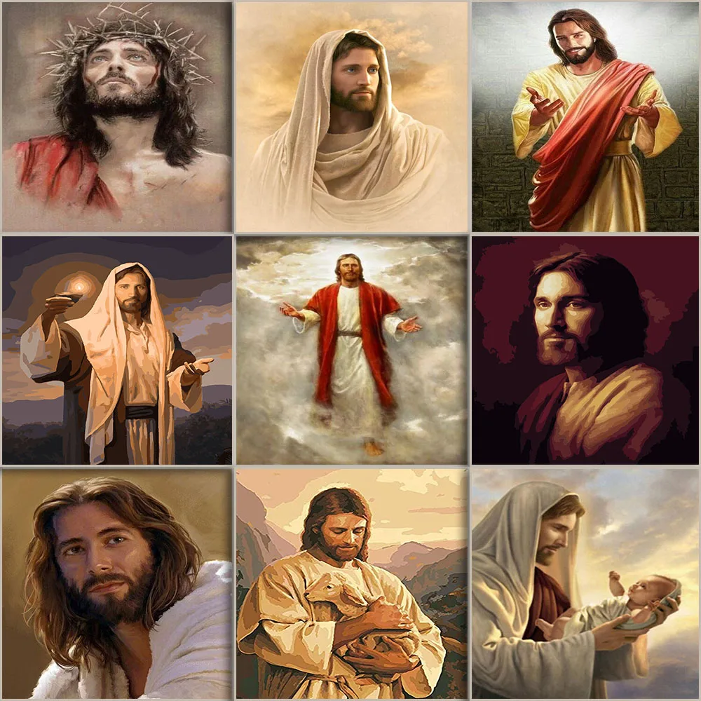 Картина по номерам рисунок Иисуса на холсте Ручная роспись картины портретное