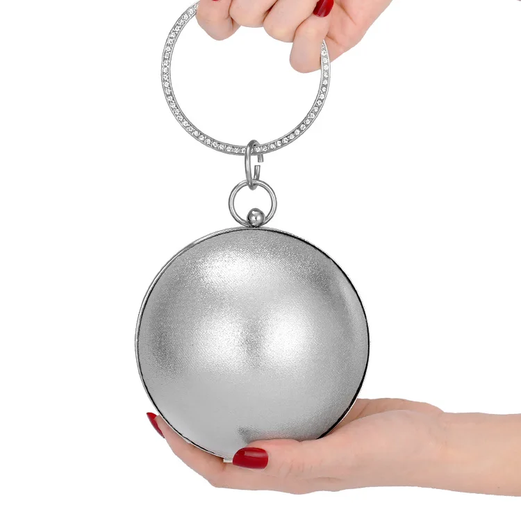 Модная круглая вечерняя сумка с бриллиантовой бахромой модная сумочка под