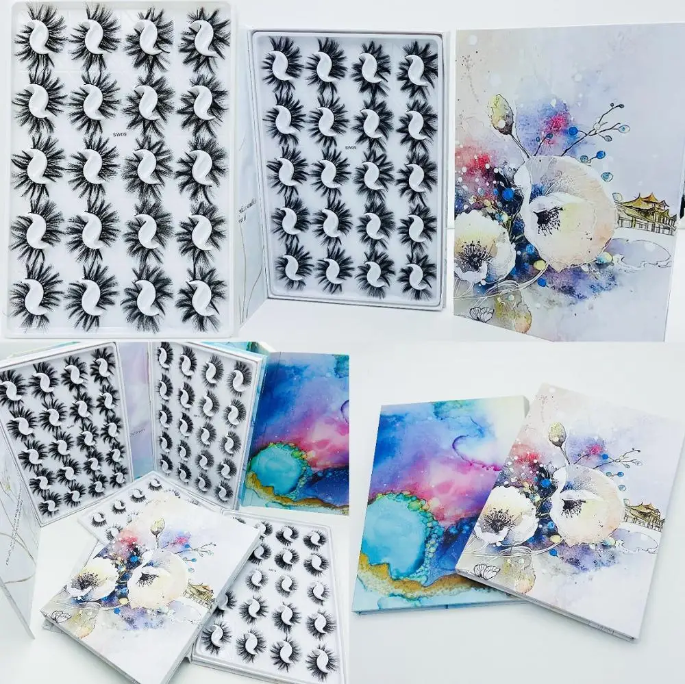 

Wholesale 20 Pairs of 25mm Lashes Book 3D Faux Mink False Eyelashes Natural Dramatic Fake Lashes Makeup Eyelash Vendor