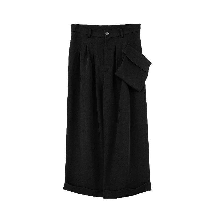 

Men's casual pants wide leg pants pocket youth youth fashion urban trend new fashion black