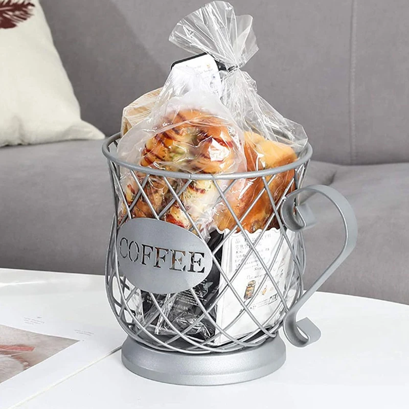 

Cosmetic Storage Coffee Cup Basket Coffee Capsule Storage Basket Coffee Organizer Holder for Home Cafe Hotel
