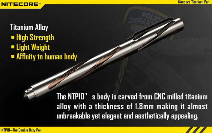 NITECORE NTP10 Титан тактическая ручка святить вырезать средства ухода за кожей