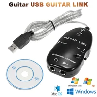 new guitar to usb interface link cable audio adapter effect connector recorder for pcmac computer