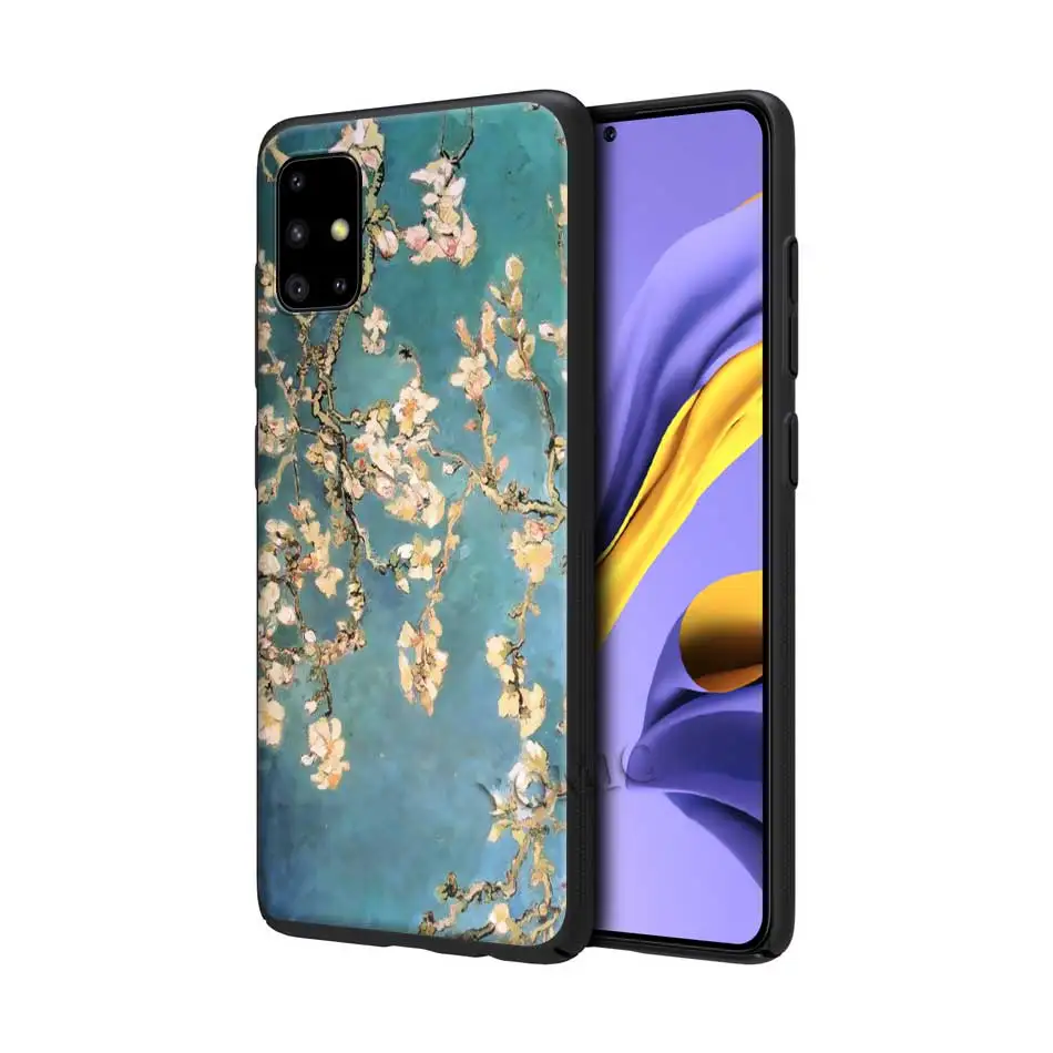 

Soft Case for Samsung Galaxy A50 A51 A40 A70 A71 A20 A30 S A20e A80 A Quantum Black Cover Vincent Van Gogh Almond Blossoms Red