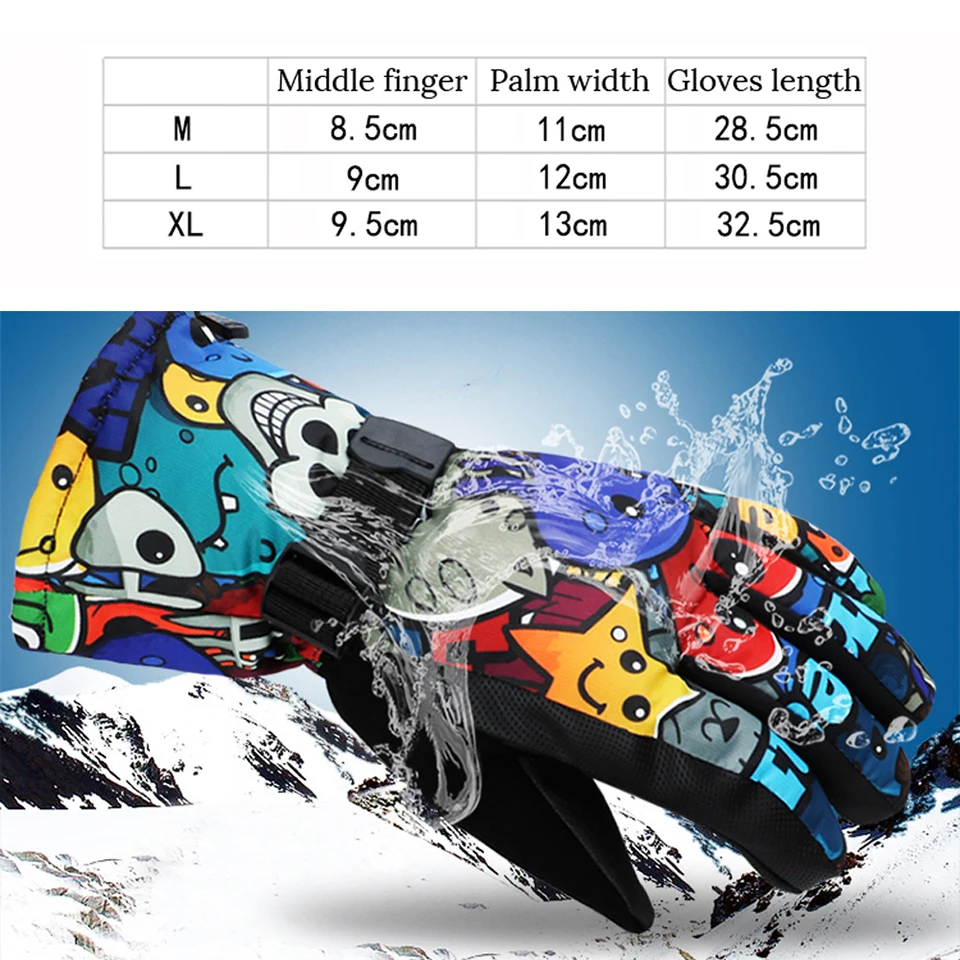 

Professional Adult Teenager Ski Gloves Snowboard Gloves Motorcycle Winter Thermal Riding Climbing Waterproof Snow Gloves