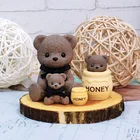 Ins корейский Медведь Тедди Ароматерапия Свеча форма из смолы гипс медведь медовая банка силиконовая форма для ручной работы DIY торт домашний декор формы