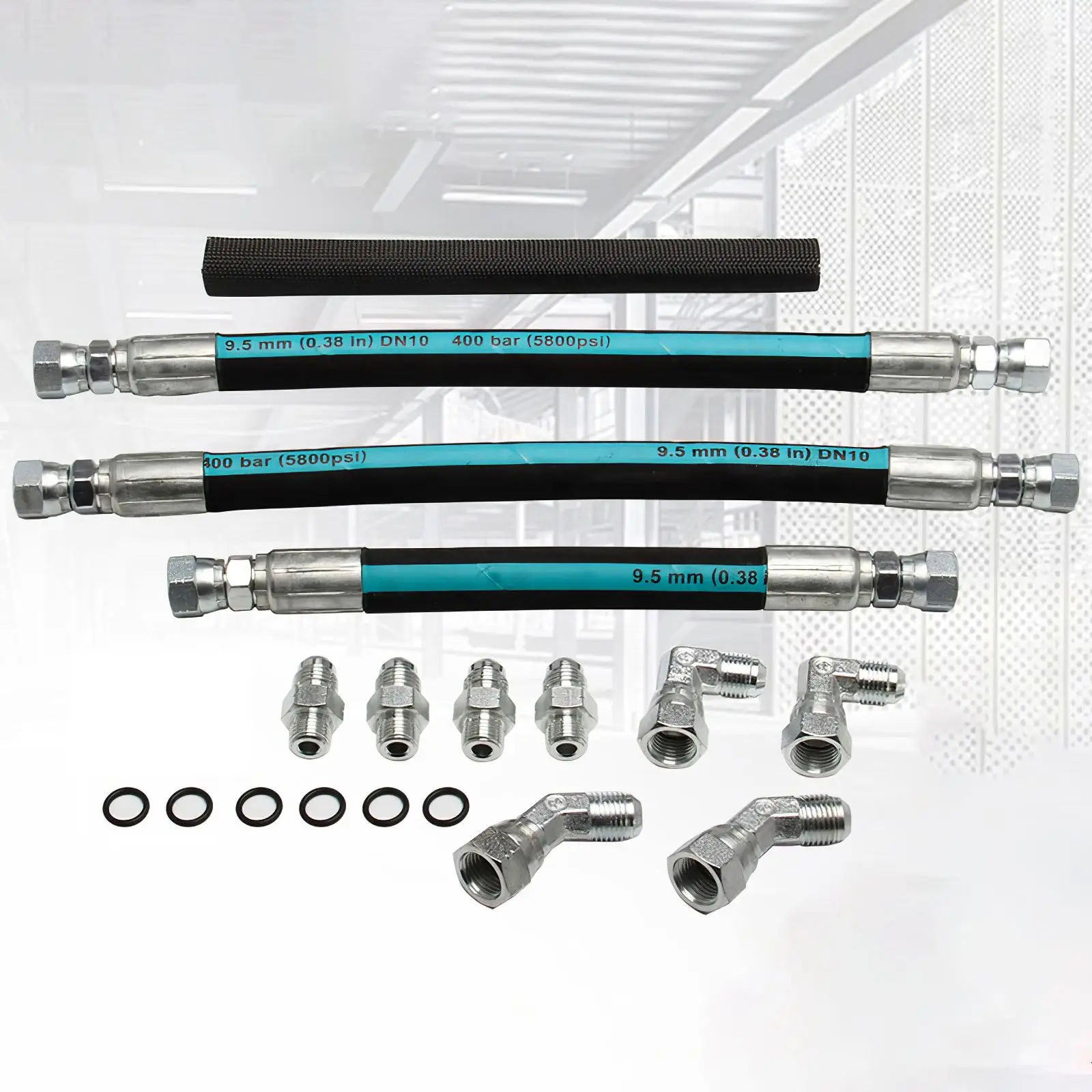 

2021 New Stainless Steel High Pressure Oil Pump Hose Kit With Cross Line Pipe Power Stroke Oil Pump Hose Kit For Ford 1999-2003