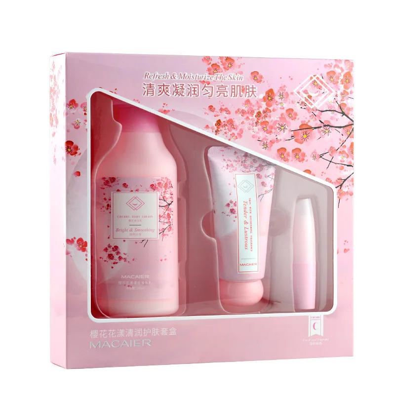 Набор для ухода за кожей с цветами вишни ромашки лилии лосьон тела крем рук