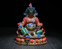 6chinese folk collection old colored glaze gilt painted yellow god of wealth buddha huang caishen ornaments town house exorcism