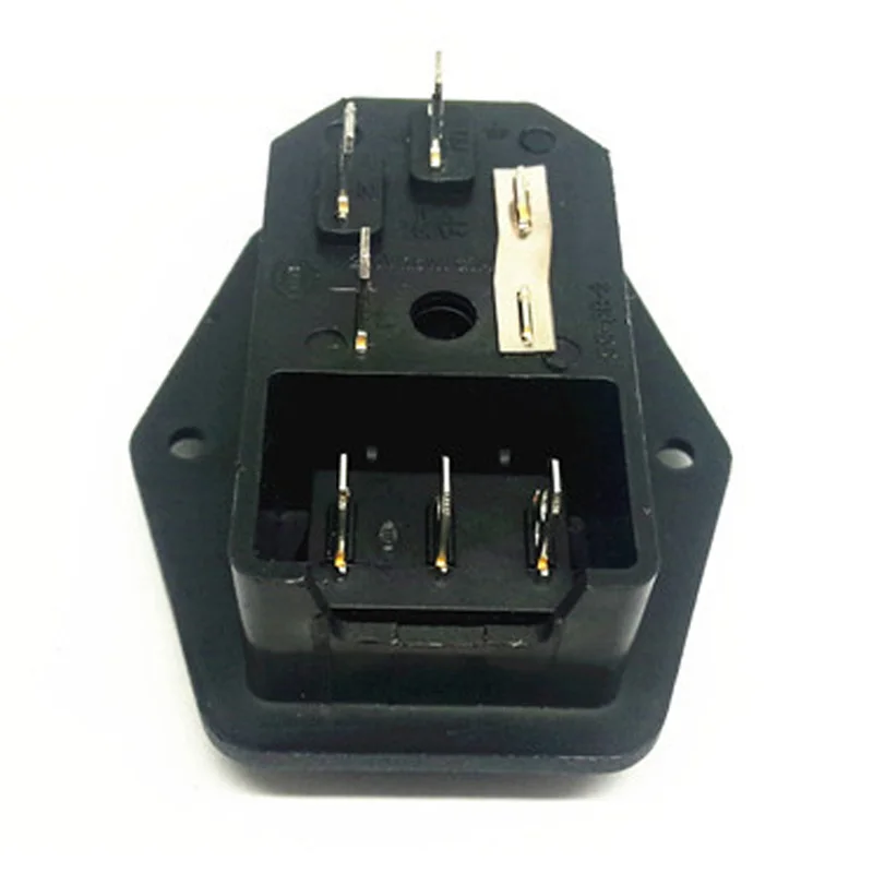 Черный CE медь 10A 250V IEC320 C13 C14 винт панель цепочка из нескольких розеток с предохранителем трубка переменного тока розетка с 3 контактами на выключенном выключении