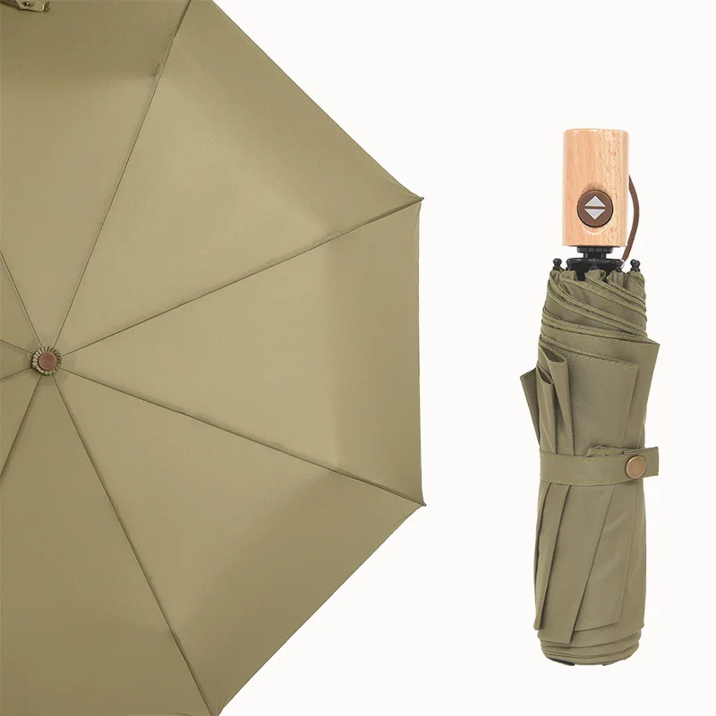 Зонт Автоматический складной тройного сложения маленький однотонный с 8