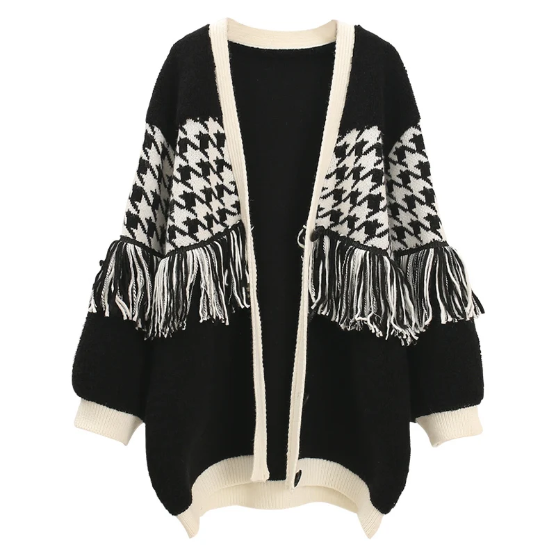

Yocalor Tassel Sweater Cardigan Sweater Coat Female 2020 Spring New Women Sweaters V-neck Wild Tops Ladies Harajuku