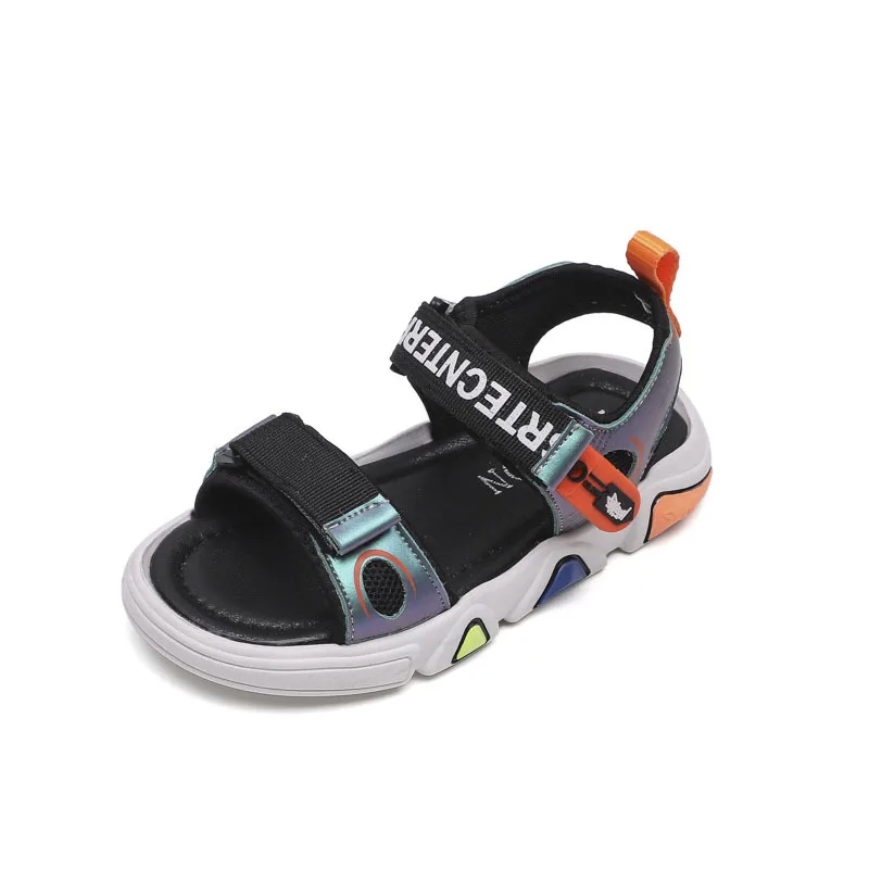 

Summer Boys Beach Sandals 2021 New Sports Kids Shoes for Boys Sandals Soft Sole Baby Letters Flat Children Toddler Shoes