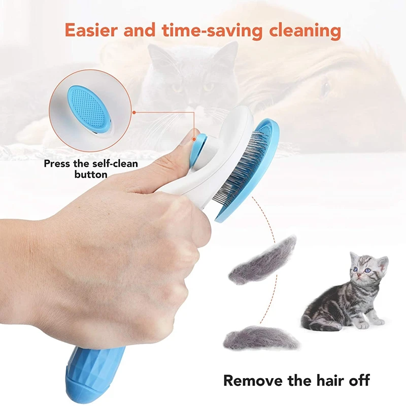 

Cat Brush and Dog Brush, Cat Brush for Shedding and Grooming with Long or Short Hair Self Cleaning Slicker Brush