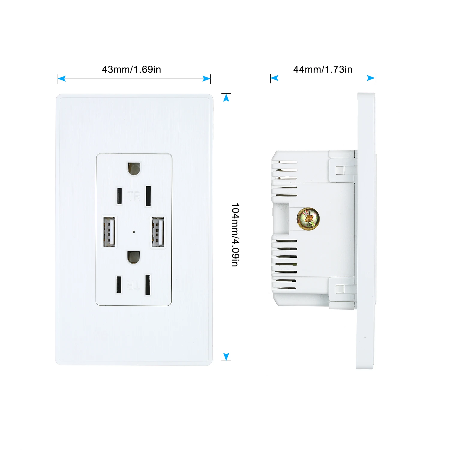 2.1A USB розетка настенное зарядное устройство 15A TR Decora с двумя usb портами