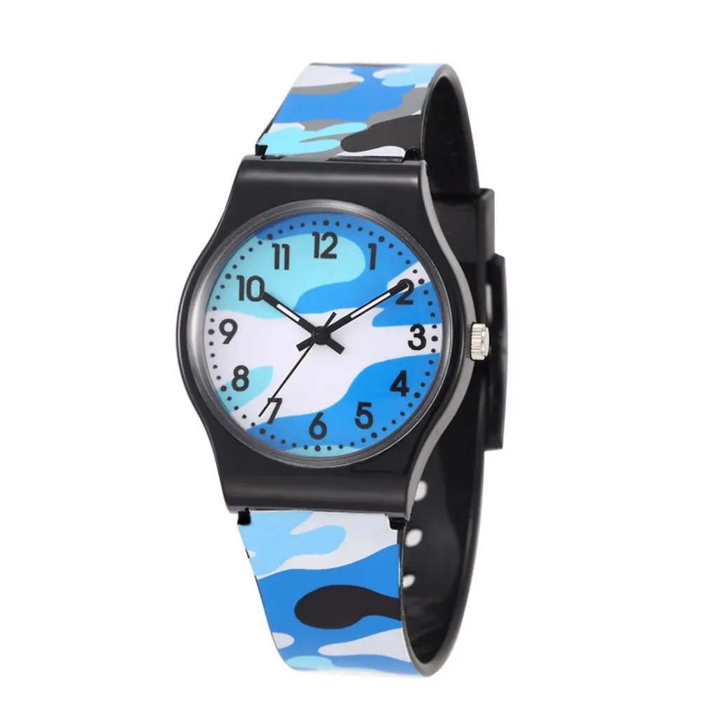 

Kids Girls Boys Plastic Wrist Watch Analog Quartz Sport Watch Camouflage Watch Cartoon Watch PVC Wristband