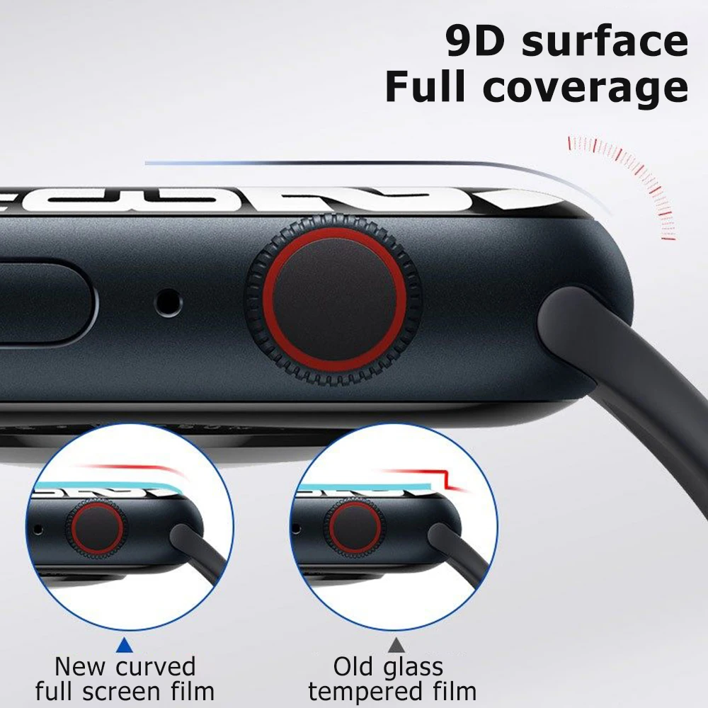 Защита экрана HD для Apple Watch Series 7 полное покрытие закаленное стекло Iwatch 41 мм 45