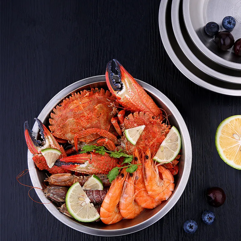 Круглая тарелка из нержавеющей стали 1 шт. принадлежности для кемпинга улицы дома