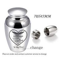 70x45mm funeral ashes jar commemorative heart shaped angel wings charm urn keepsake mini cremation urn for humanpet ashes