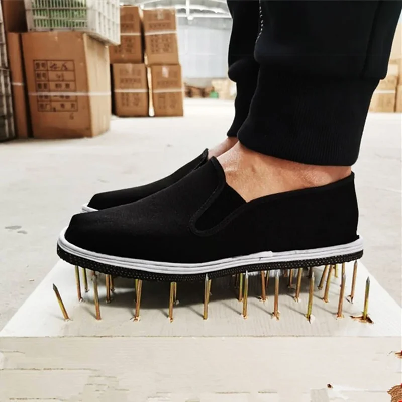 

Spring Cloth Shoes Men's New Black Cloth Shoes Tire Bottom Men's Canvas Shoes Non-slip Tendon Bottom Anti-puncture Men's Shoes