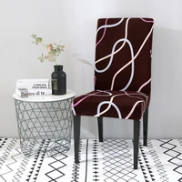 1246pcs geometry stretch chair cover with back dining room kitchen seat cover protector washable for wedding hotel office