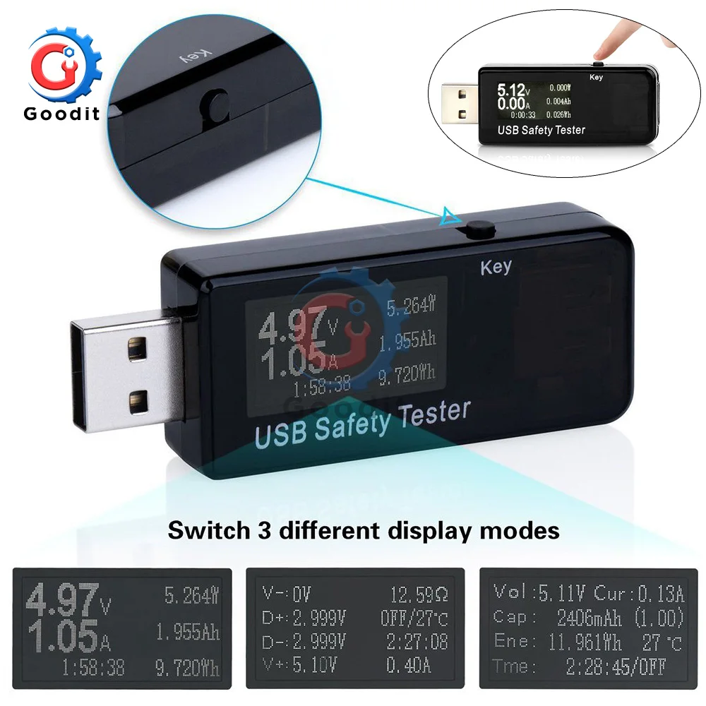 

Usb-тестер Напряжение ток Зарядное устройство Ёмкость доктор Quick Charge Мощность банк Вольтметр Амперметр цифровой Дисплей 3V-30 В постоянного то...