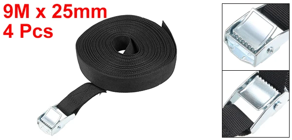9M 4pcs Uxcell 9 м 10 м 11 м 12 м Пряжка галстук-вниз ремень грузовые ремни для подставки-держатели для портативных устройств буксировочный трос прочный храповый ремень для багажа Сумка - Цвет: 9M 4pcs