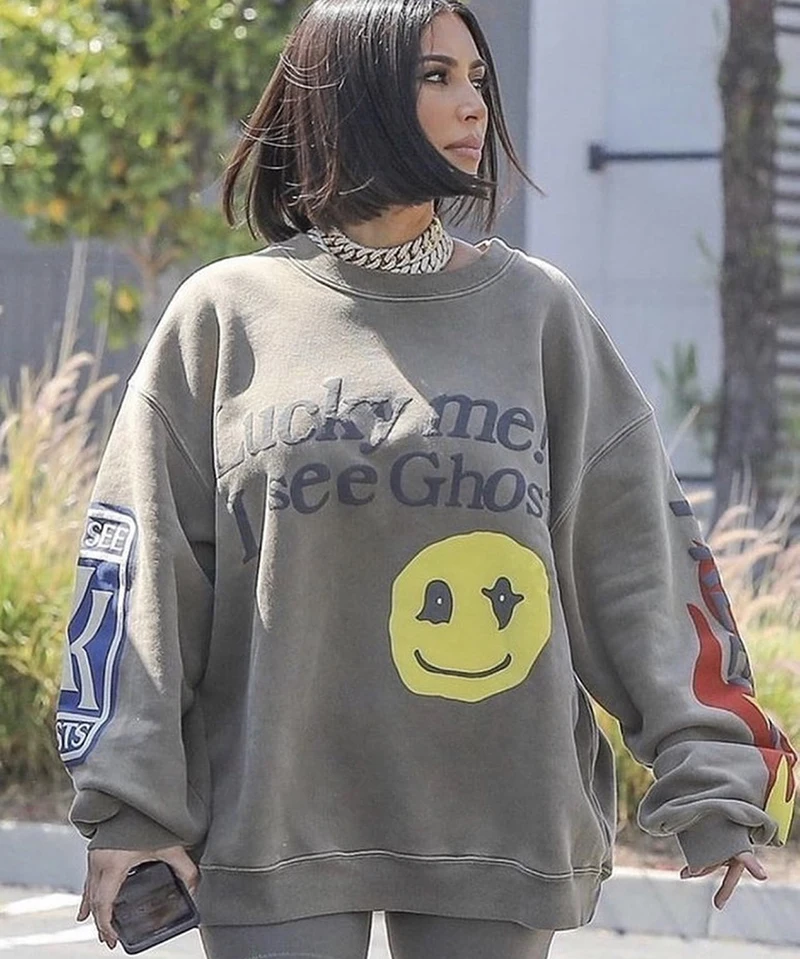 Толстовка Kanye West Lucky Me i See Ghost из пенопласта для мужчин и женщин хлопковые