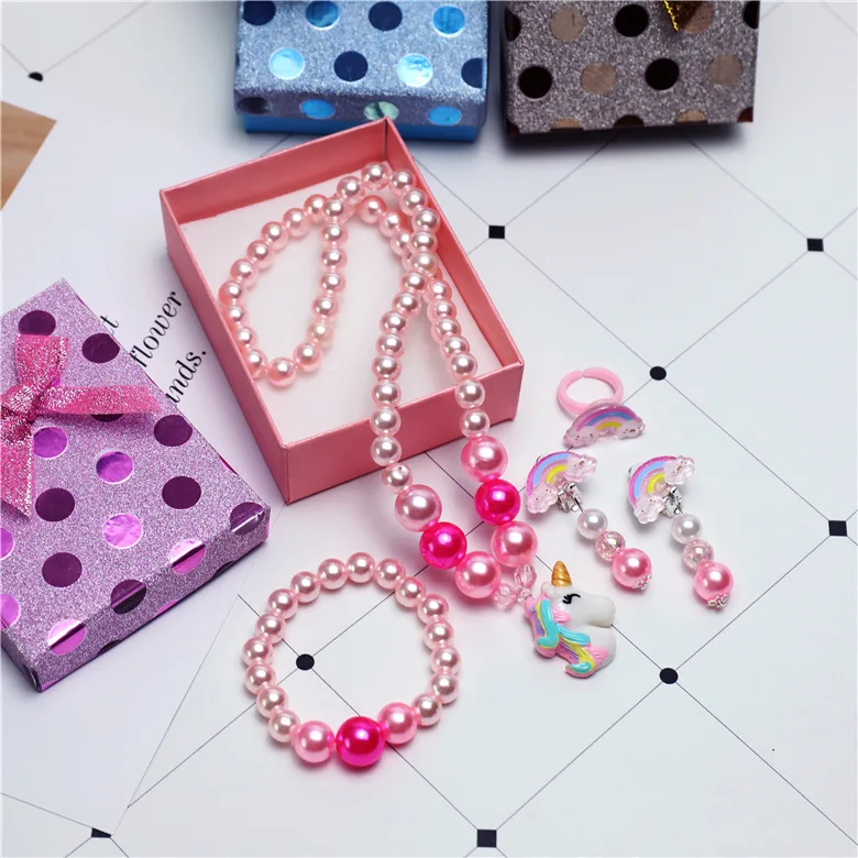 Милые ювелирные изделия для детей Детский браслет ожерелье девочек набор модное