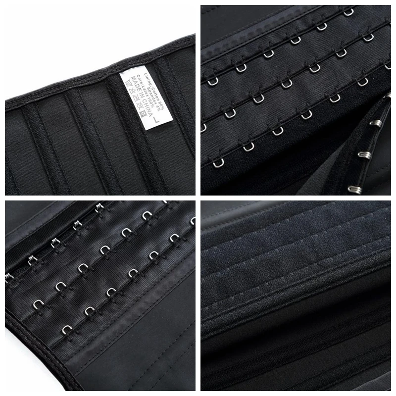 Smooth Waist Trainer Latex Corset Plus Size Shapers 25 Steel Bone with Hooks Tummy Control Slimming Belt Fat Burning Shapewear