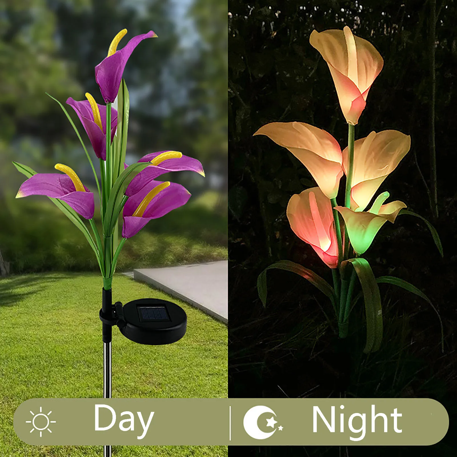 

Solar Garden Decoration 5 LED Solar Calla Lily Lights Outdoor Lawn Lamp Decorative Lantern Walkway Lawn Path Garden Landscape La