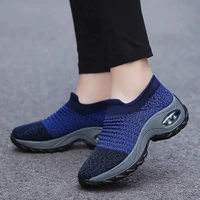 2021 new arrival womens knitted sneakers elastic classic comfort shoes female wedges sneakers