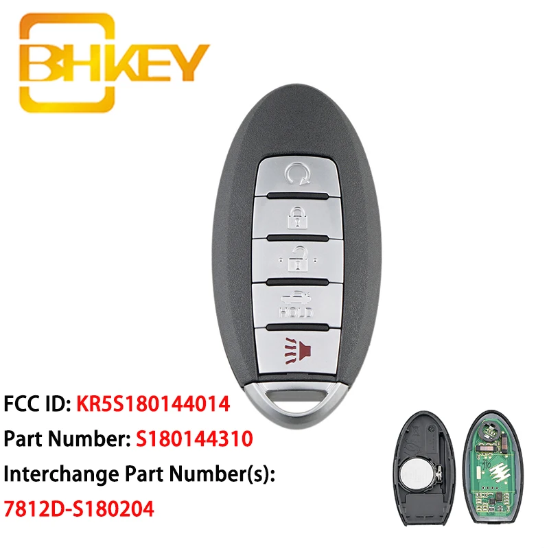 

BHKEY Smart Car Key for Nissan Altima Maxima 2016-2019 KR5S180144014 Car Remote Key S180144310 for Nissan Key