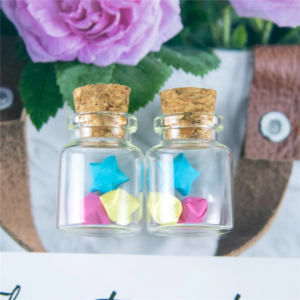 

12Pcs 15ml Craft Vial Small Hyaline Glass Container with Cork Creative Handicraft Refillable Delicate Perfume Empty Bottle