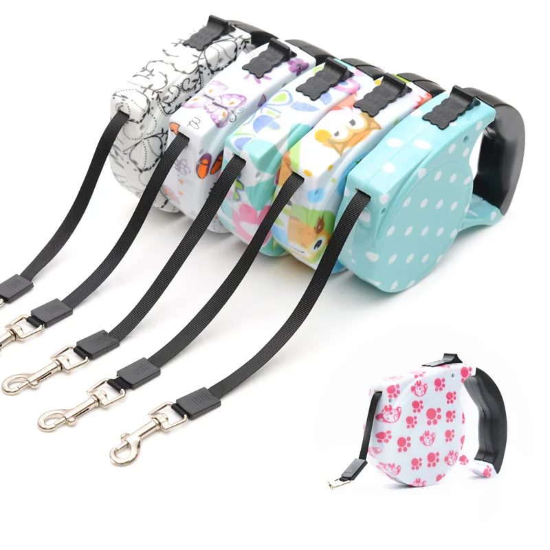 5M Long Colorful Retractable Dog Leash Extending Puppy Walking Leads Pet Running Leashes Hands Freely Great for | Дом и сад