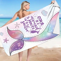 mermaid princess beach towel innovative printing sunscreen shawl absorbent quick drying bath towel swimming beach accessories