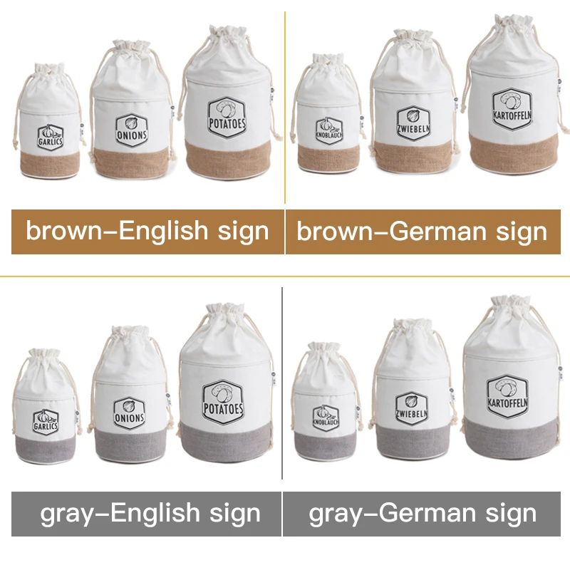 3 шт. хлопковые пакеты для хранения картофеля лука чеснока | Дом и сад