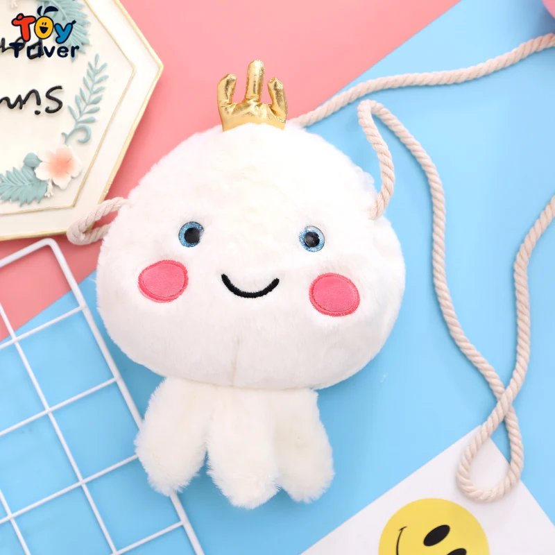 white Kawaii Медуза сумка на плечо плюшевая игрушка тривер кошелек сумка кошелек косметичка кошелек дети девочка подарок на день рождения - Цвет: white