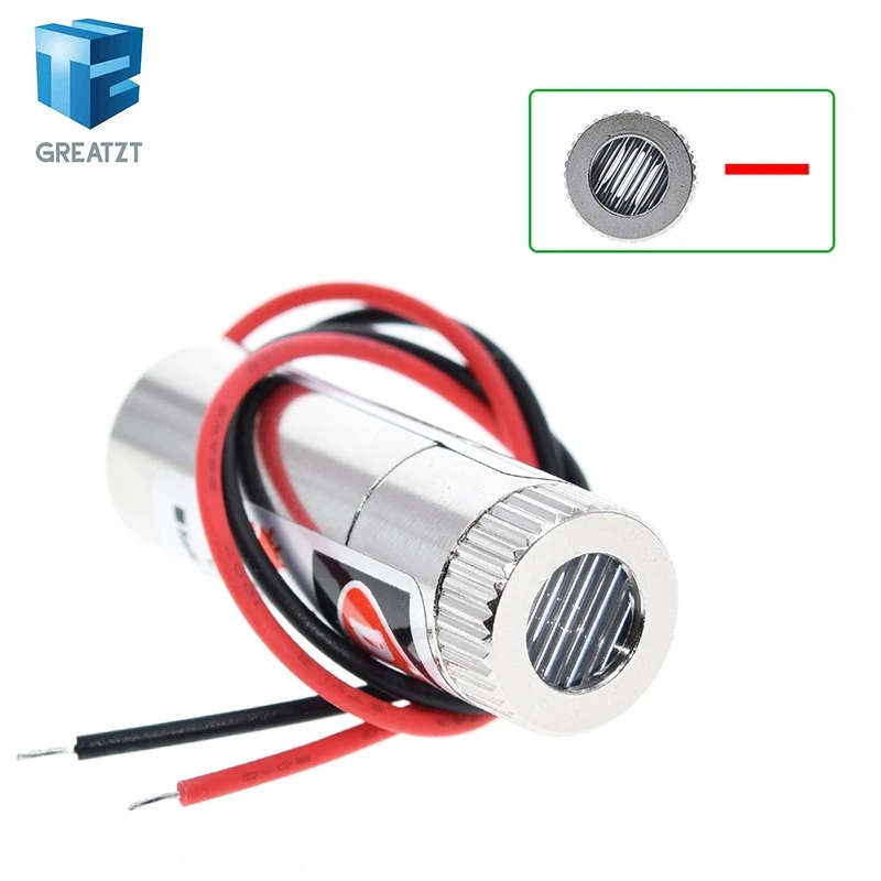 Головка лазерного модуля 650 нм 5 МВт с красной точкой/линией/крестом стеклянная