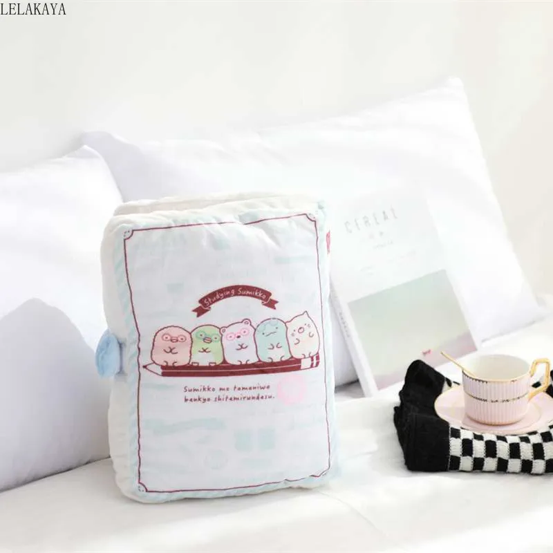 Мультфильм Аниме Sumikkogurashi животные напечатанные креативные плюшевые подушки мягкие в форме книги Складная задняя подушка подарок кукла 48 см