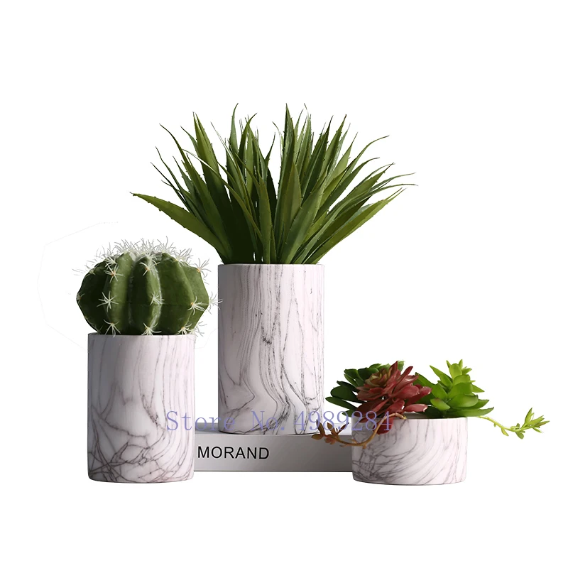 Креативная керамическая мраморная ваза в скандинавском стиле цветочный горшок