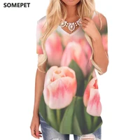 somepet flowers t shirt women leaf v neck tshirt plant funny t shirts psychedelic t shirts 3d womens clothing summer printed