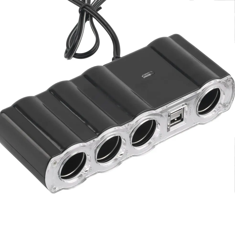 12v 24v 4 way multi socket car charger vehicle auto car cigarette lighter socket splitter dual usb ports plug adapter free global shipping