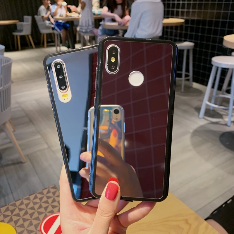 Блестящий черный зеркальный Мягкий силиконовый чехол из ТПУ с блестящим