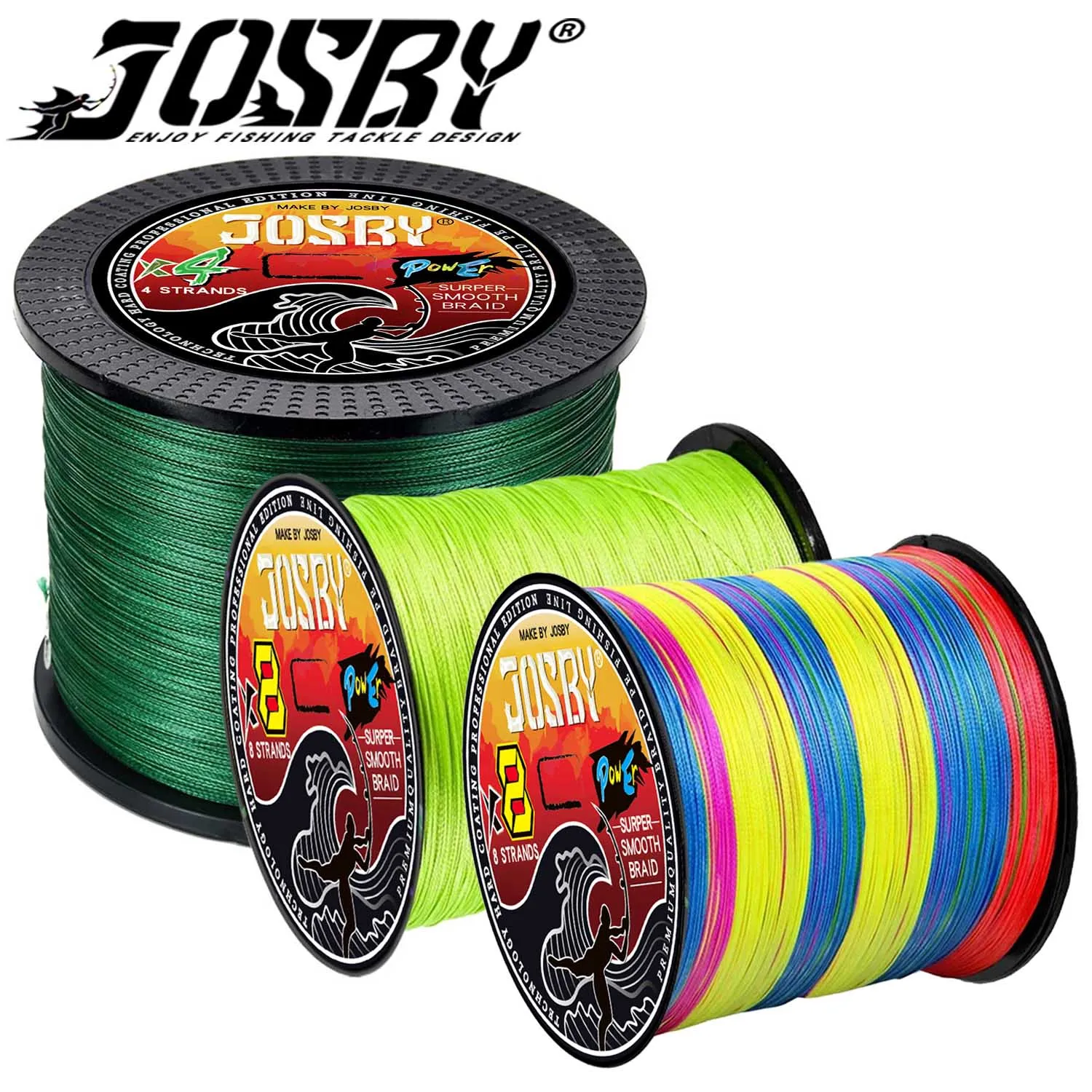 

JOSBY Braided Fishing Line Japanese Multifilament 4/8 Strands 1000M 500M 300M 200M 100M Sea Spinning PE Wire Accessories