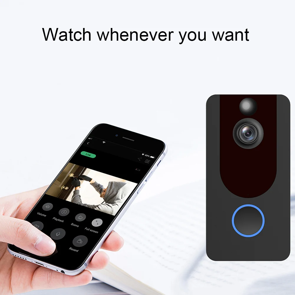 Умный беспроводной видеозвонок с Wi-Fi домофон камерой для телефонных звонков