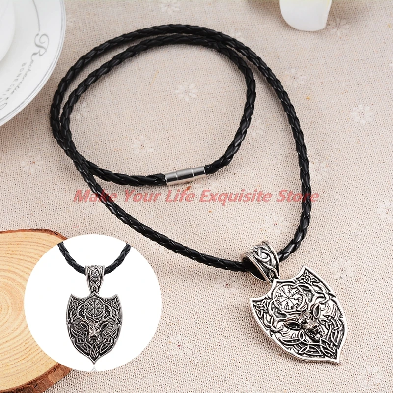 

Miraculous Punk Viking Deer Amulet Pendant Men Women Slavic Nordic Talisman Legendary Rope Chain Choker Gift Jewelry Colier