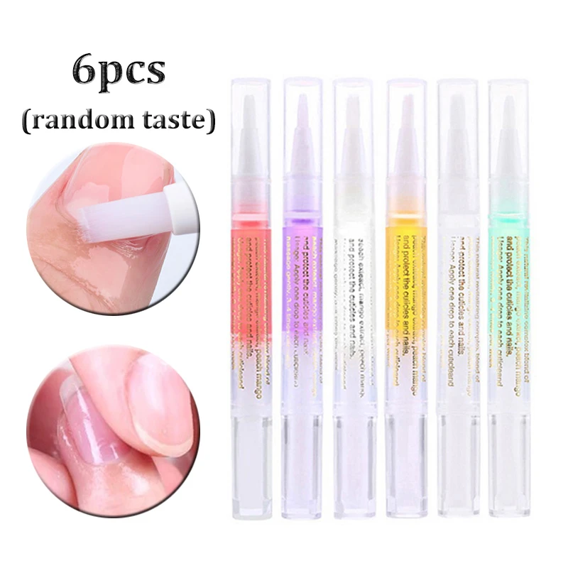 

6pcs 5ml Nail Nutrition Oil Pen Nail Treatment Pen 15 Smell Cuticle Revitalizer Oil Prevent Agnail Nail Gel Polish Nourish Skin