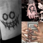Временные тату-наклейки с улыбающимся лицом темного клоуна, мужские и женские боди-арт, Мужское боди-арт, реалистичные татуировки на руки и шею, водонепроницаемые татуировки на палец